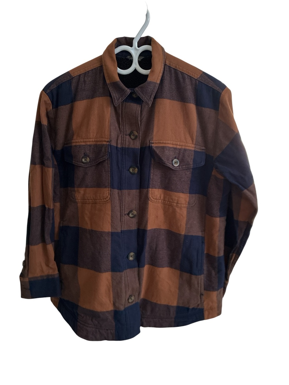 Eddie Bauer Plaid Sherpa Jacket